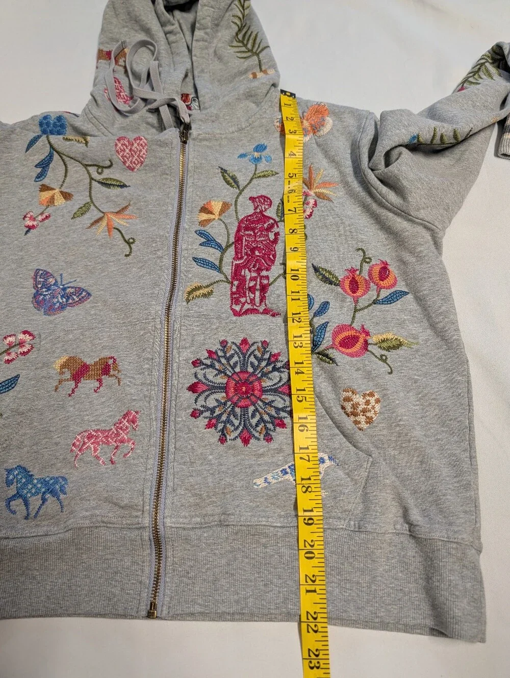 Johnny Was ADELA Heather French Terry Jogger Matching Set Hoodie & Pants Size M